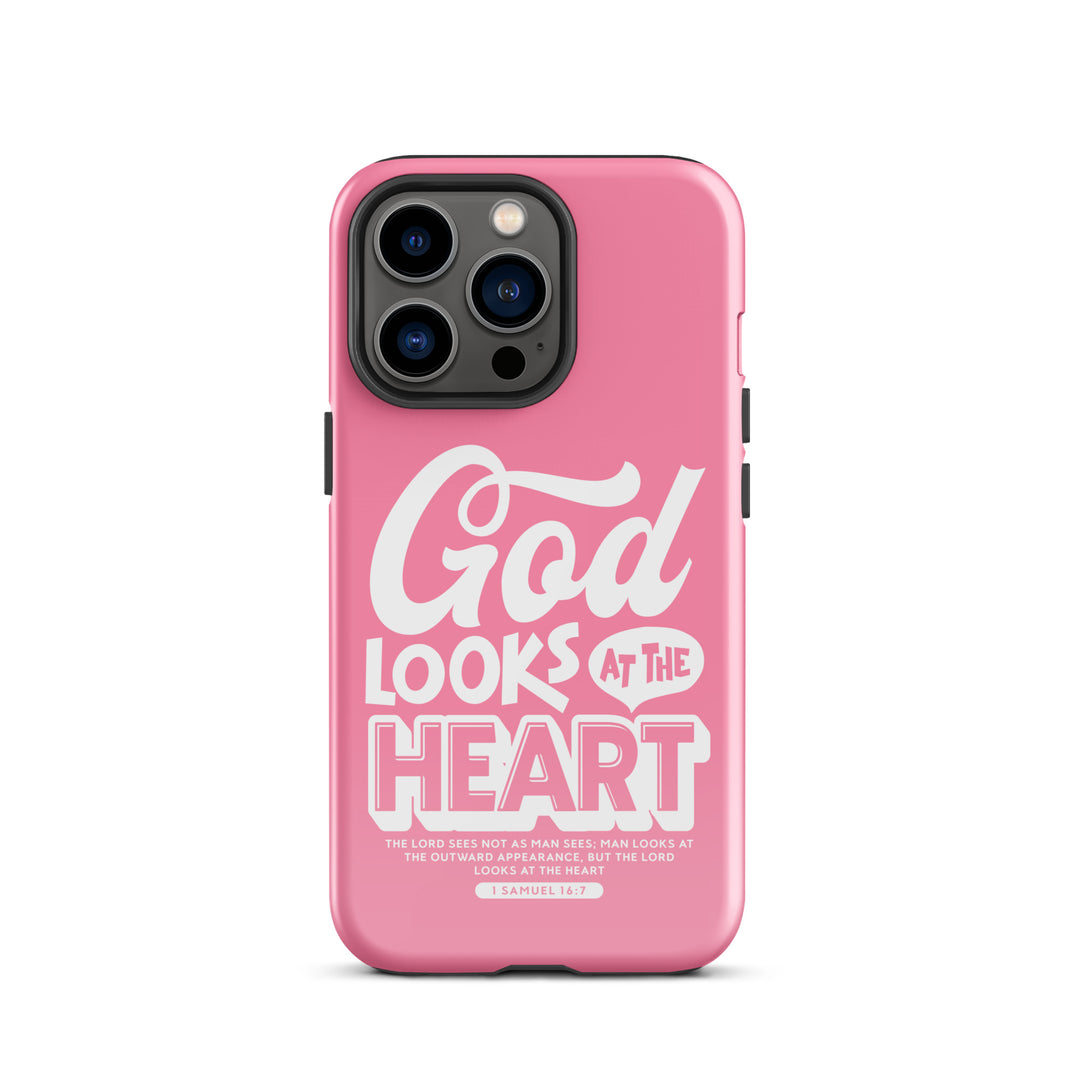 Christian Phone Case God Looks At Heart for iPhone® iPhone® Phone Cases Glossy iPhone 13 Pro 