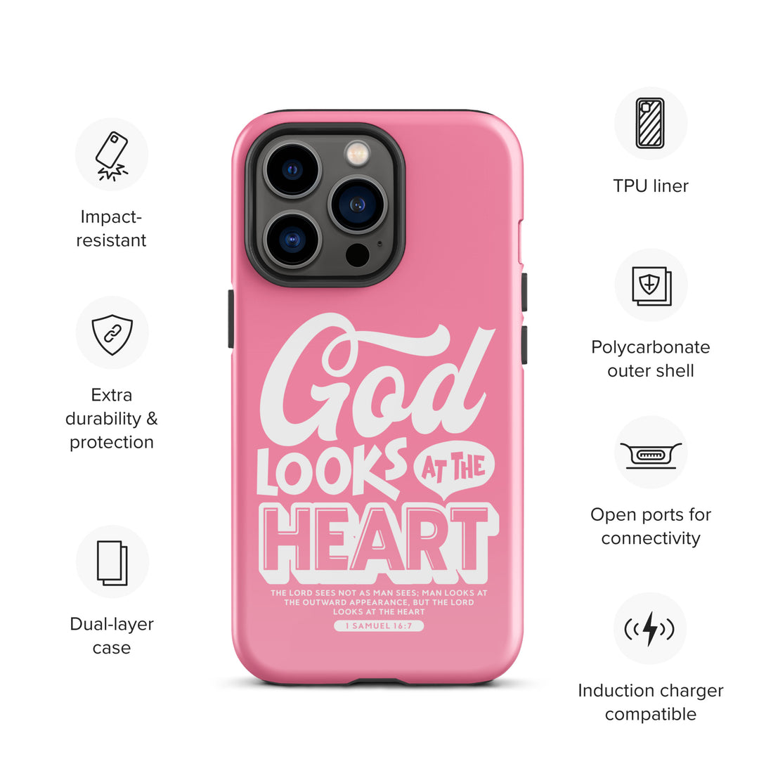 Christian Phone Case God Looks At Heart for iPhone® iPhone® Phone Cases   