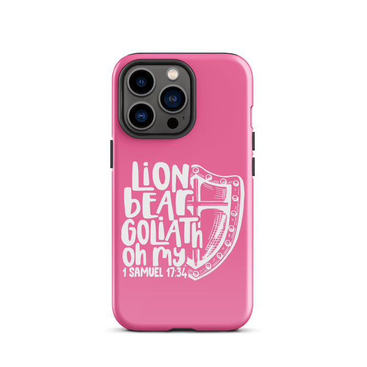 Christian Phone Case Lion Bear Goliath Oh My Pink for iPhone® iPhone® Phone Cases Glossy iPhone 13 Pro 