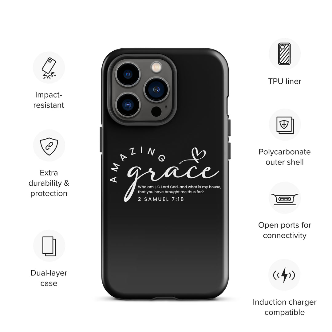 Christian Phone Case Amazing Grace Heart Black for iPhone® iPhone® Phone Cases   