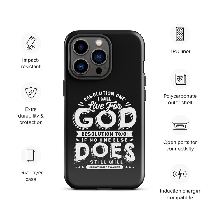 Christian Phone Case Live For God Black for iPhone® iPhone® Phone Cases   