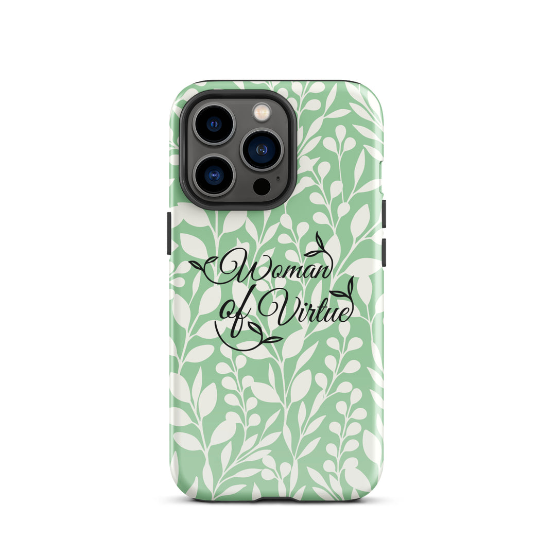 Christian Phone Case Woman of Virtue Green for iPhone® iPhone® Phone Cases Glossy iPhone 13 Pro 