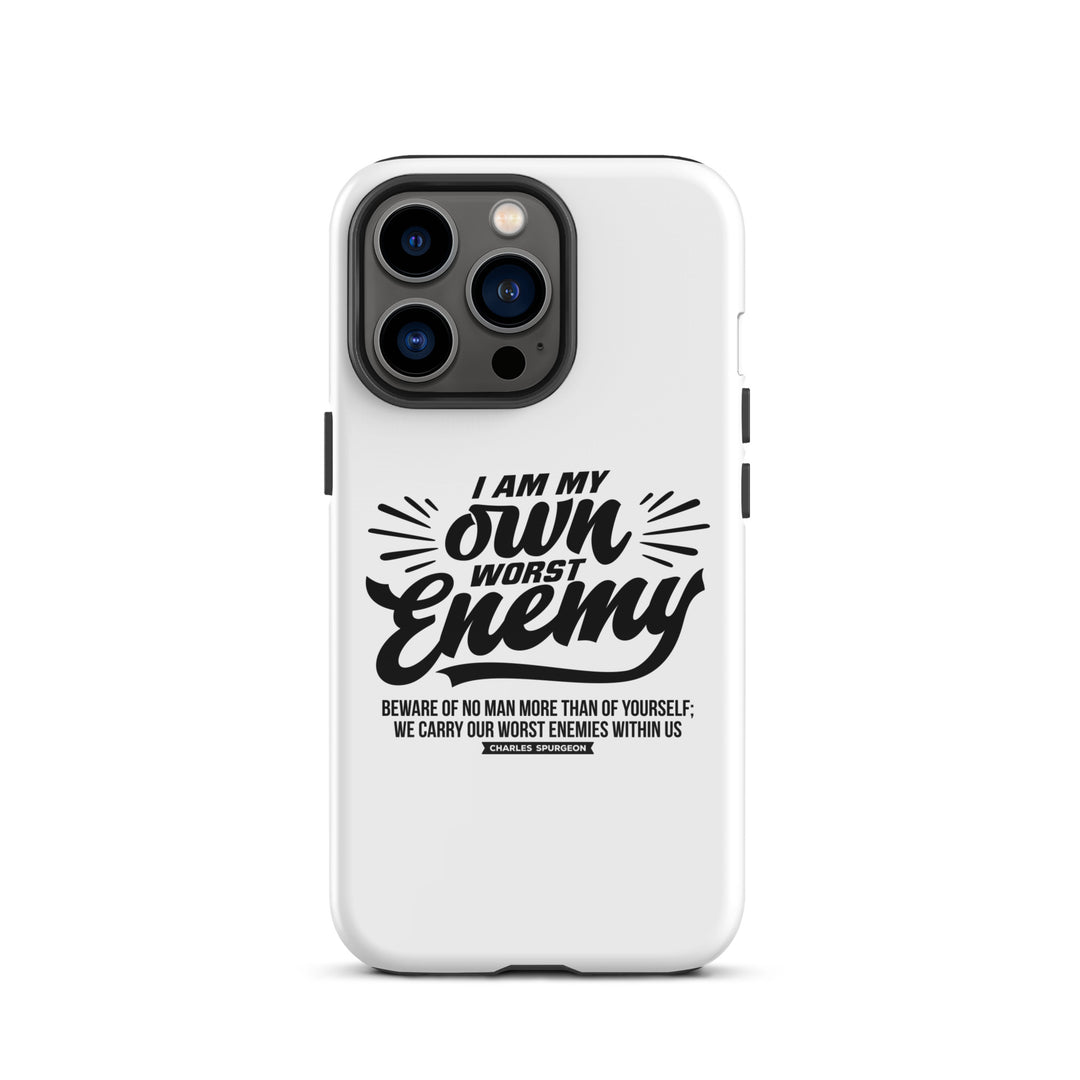 Christian Phone Case Worst Enemy White for iPhone® iPhone® Phone Cases Glossy iPhone 13 Pro 