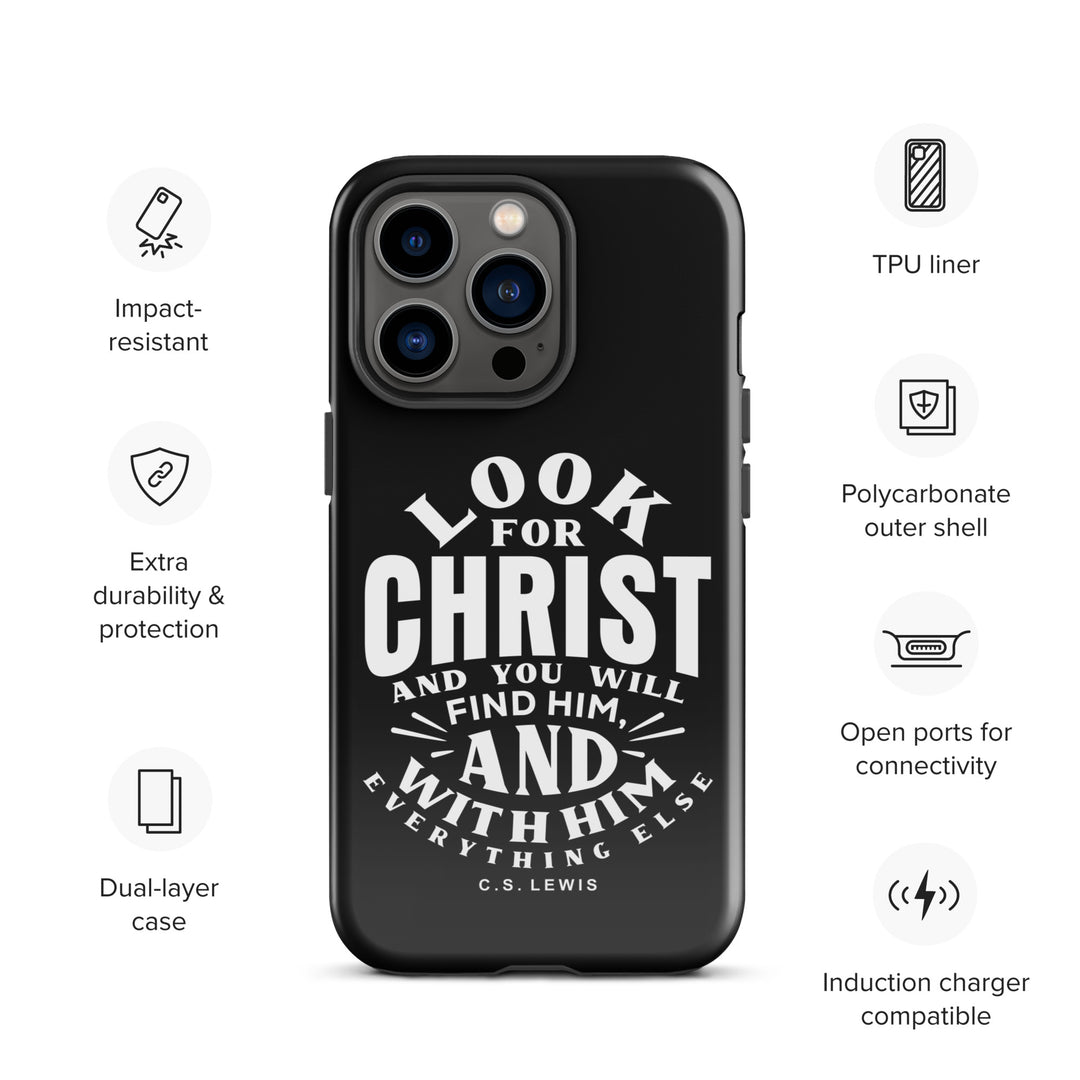 Christian Phone Case Look For Christ Black for iPhone® iPhone® Phone Cases   