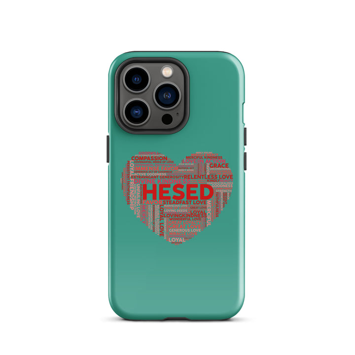 Christian Phone Case Hesed Heart Teal for iPhone® iPhone® Phone Cases Glossy iPhone 13 Pro 