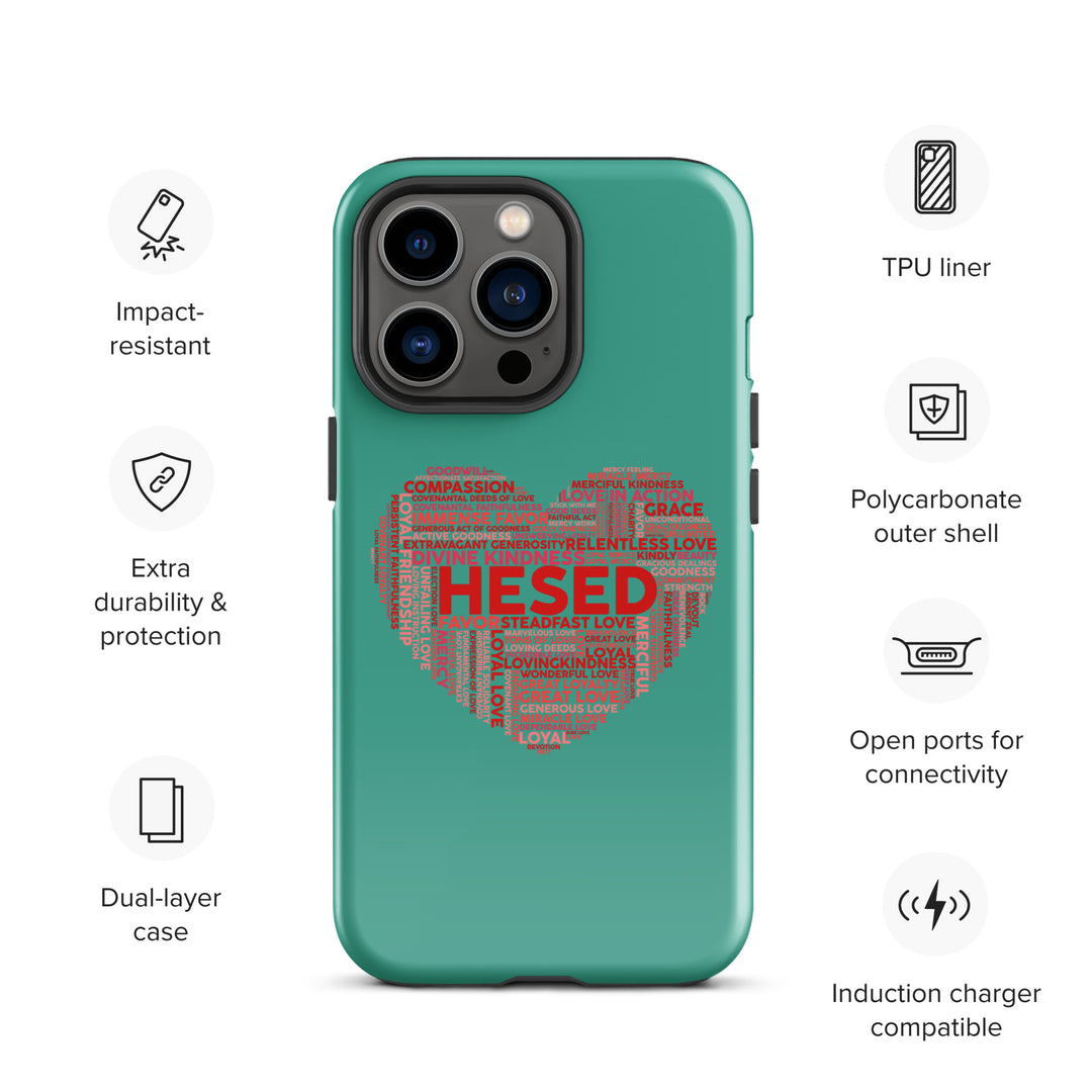 Christian Phone Case Hesed Heart Teal for iPhone® iPhone® Phone Cases   