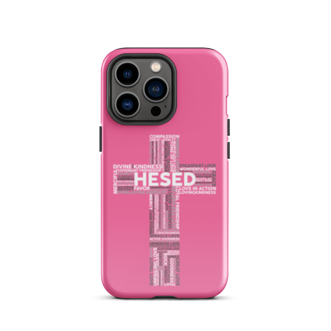 Christian Phone Case Hesed Cross Pink for iPhone® iPhone® Phone Cases Glossy iPhone 13 Pro 