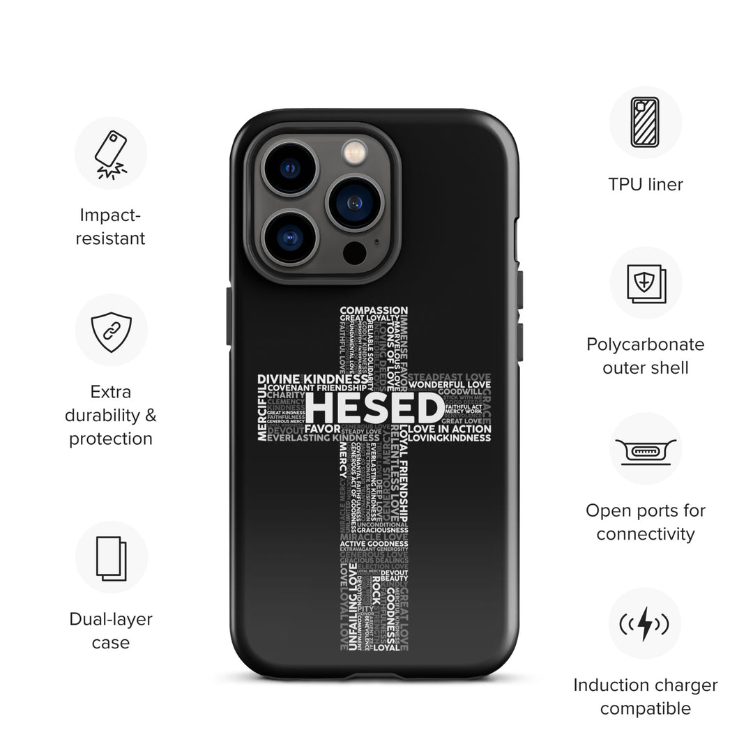 Christian Phone Case Hesed Cross Black for iPhone® iPhone® Phone Cases   