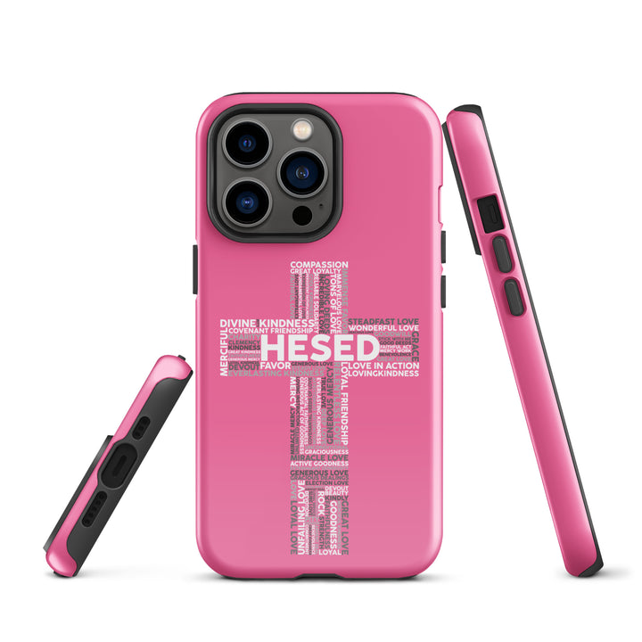 Christian Phone Case Hesed Cross Pink for iPhone® iPhone® Phone Cases   