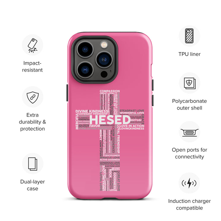 Christian Phone Case Hesed Cross Pink for iPhone® iPhone® Phone Cases   