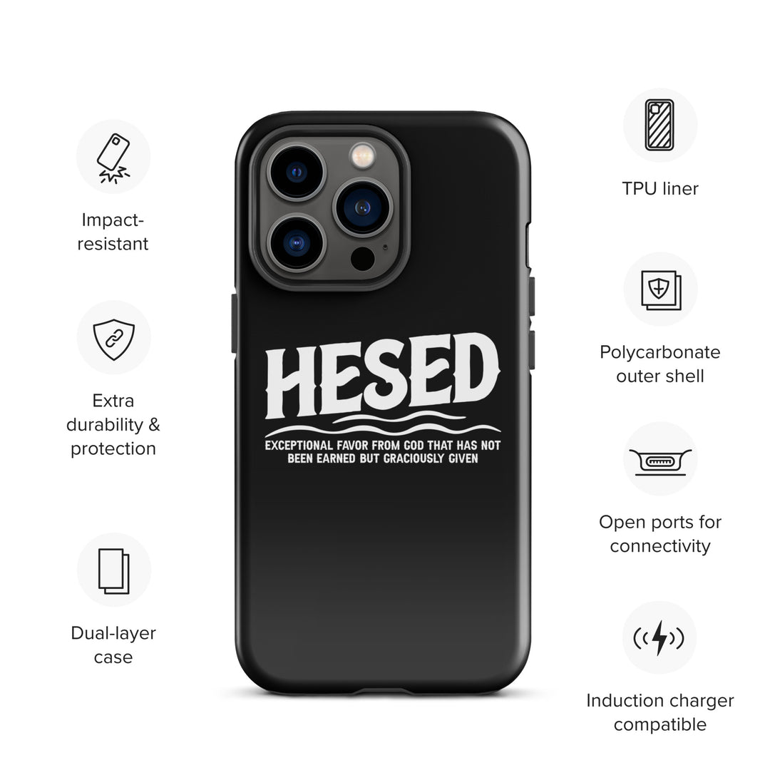 Christian Phone Case Hesed Exceptional Favor Black for iPhone® iPhone® Phone Cases   