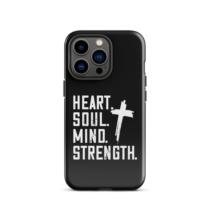 Christian Phone Case Heart Soul Mind Strength Black for iPhone® iPhone® Phone Cases Glossy iPhone 13 Pro 