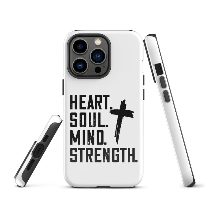 Christian Phone Case Heart Soul Mind Strength White for iPhone® iPhone® Phone Cases   