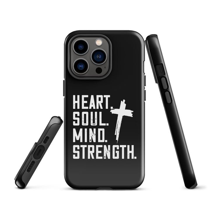 Christian Phone Case Heart Soul Mind Strength Black for iPhone® iPhone® Phone Cases   