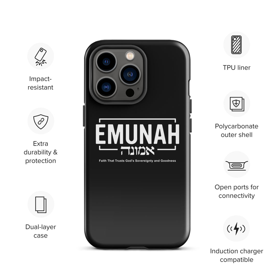 Christian Phone Case Emunah Faith That Trusts Black for iPhone® iPhone® Phone Cases   