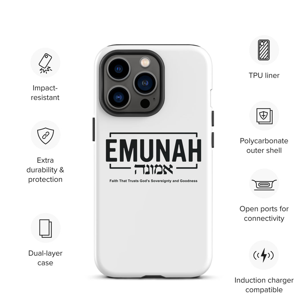 Christian Phone Case Emunah Faith That Trusts White for iPhone® iPhone® Phone Cases   