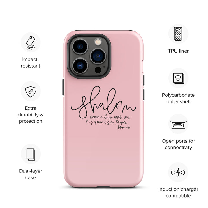 Christian Phone Case Shalom Pink for iPhone® iPhone® Phone Cases   