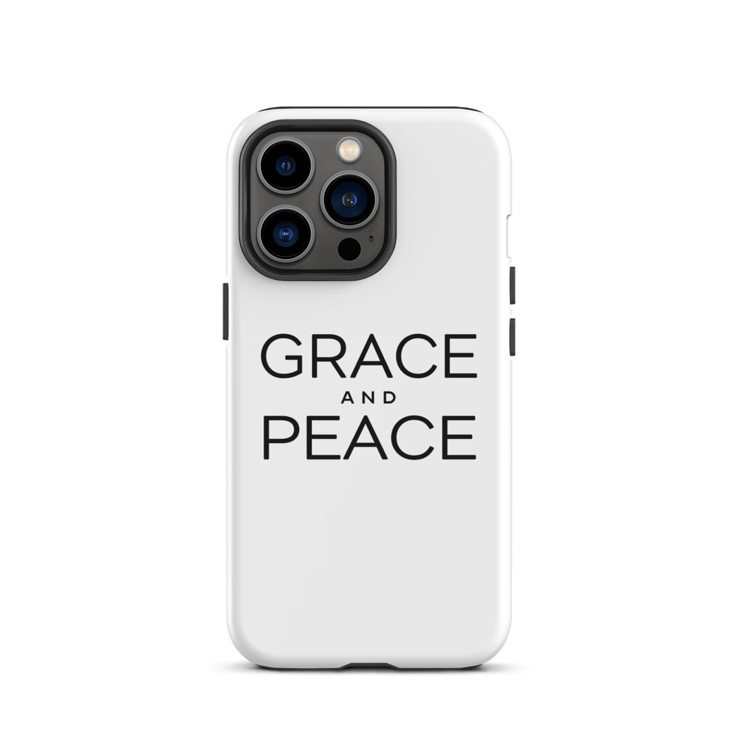 Christian Phone Case Grace and Peace White for iPhone® iPhone® Phone Cases Glossy iPhone 13 Pro 