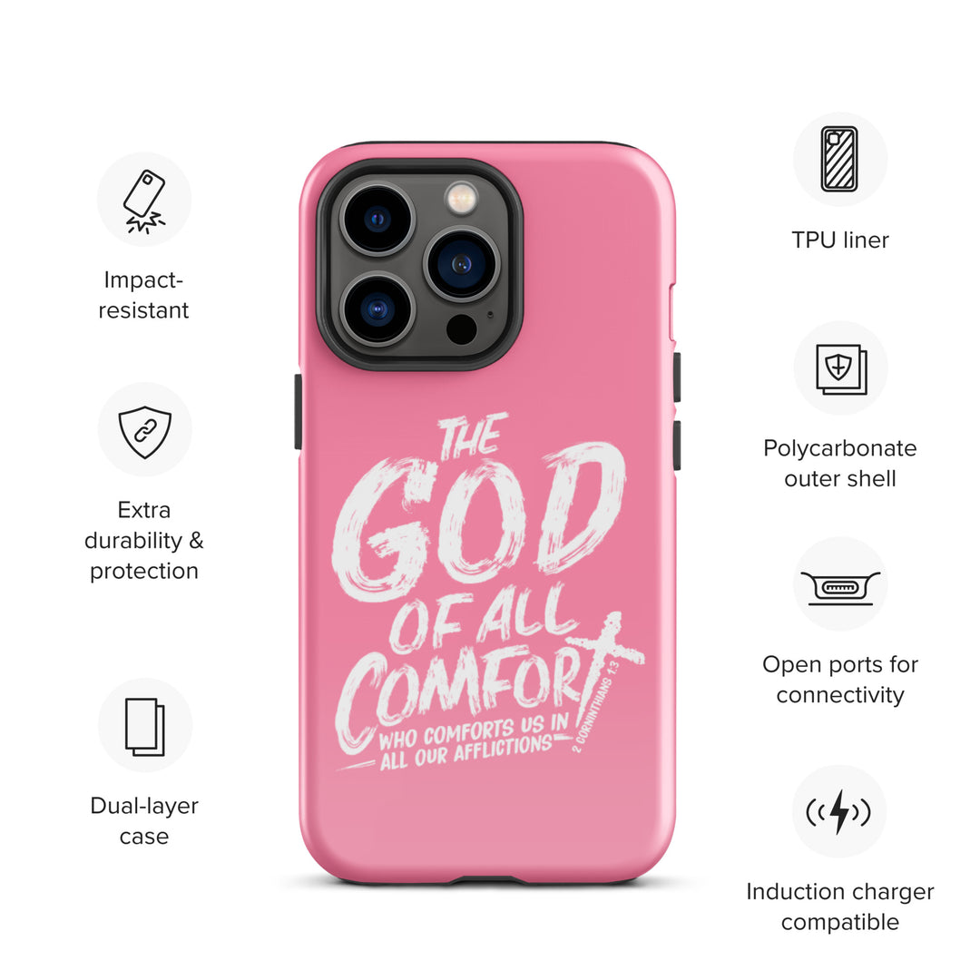 Christian Phone Case God of All Comfort Pink for iPhone® iPhone® Phone Cases   