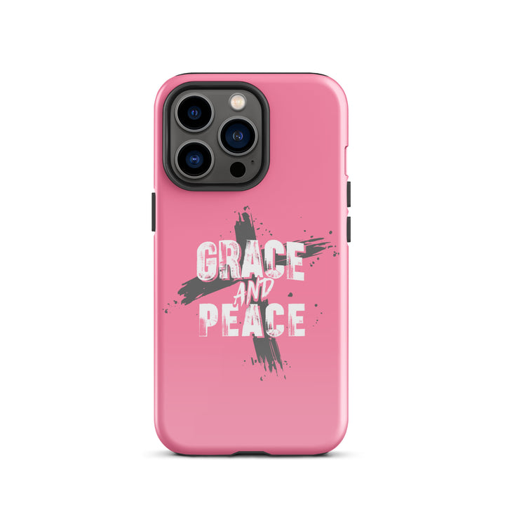 Christian Phone Case Grace and Peace Cross Pink for iPhone® iPhone® Phone Cases Glossy iPhone 13 Pro 