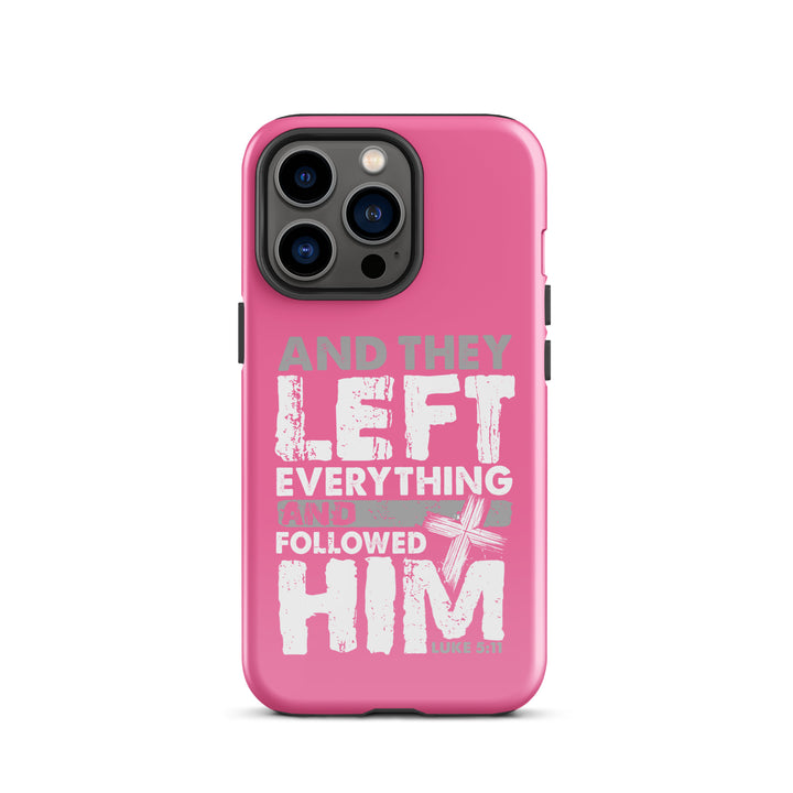 Christian Phone Case Left Everything Cross Pink for iPhone® iPhone® Phone Cases Glossy iPhone 13 Pro 