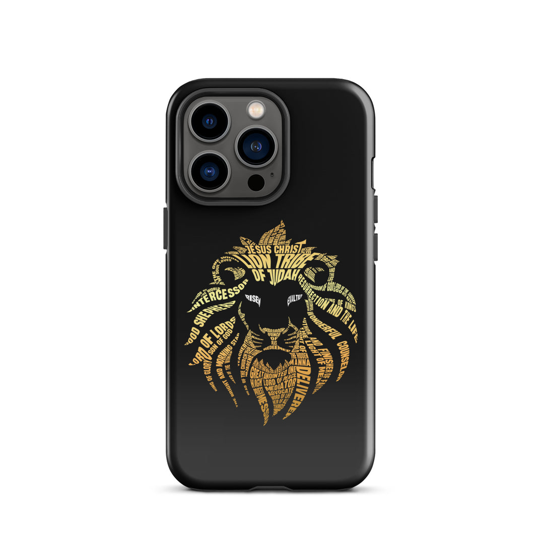 Christian Phone Case Lion Word Cloud Black for iPhone® iPhone® Phone Cases Glossy iPhone 13 Pro 