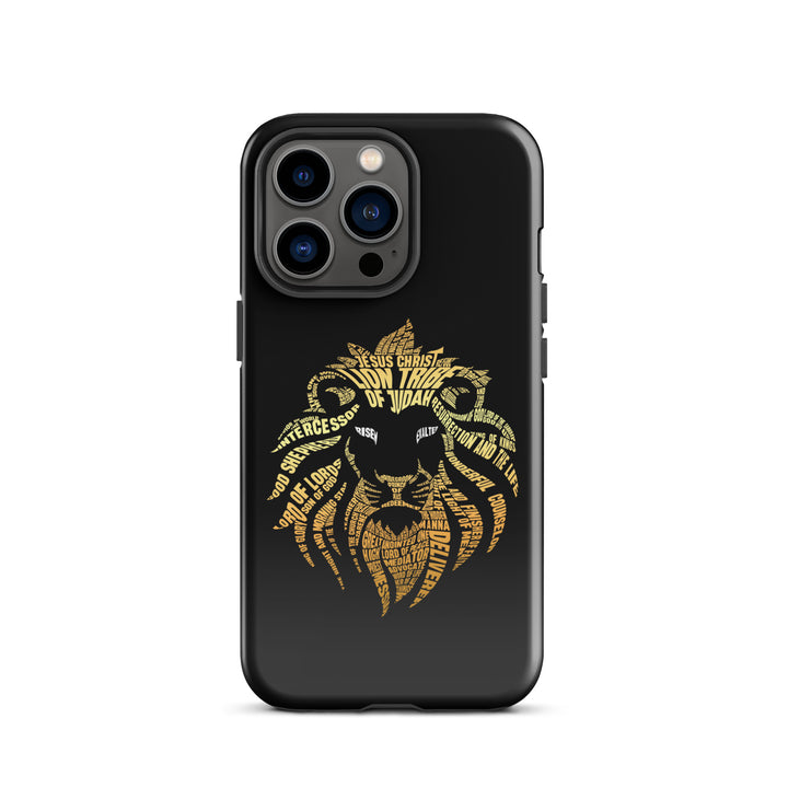 Christian Phone Case Lion Word Cloud Black for iPhone® iPhone® Phone Cases Glossy iPhone 13 Pro 