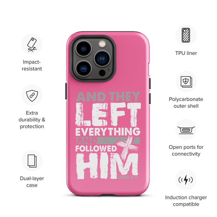 Christian Phone Case Left Everything Cross Pink for iPhone® iPhone® Phone Cases   