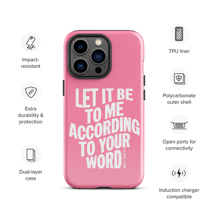 Christian Phone Case According To Your Word Pink  for iPhone® iPhone® Phone Cases   