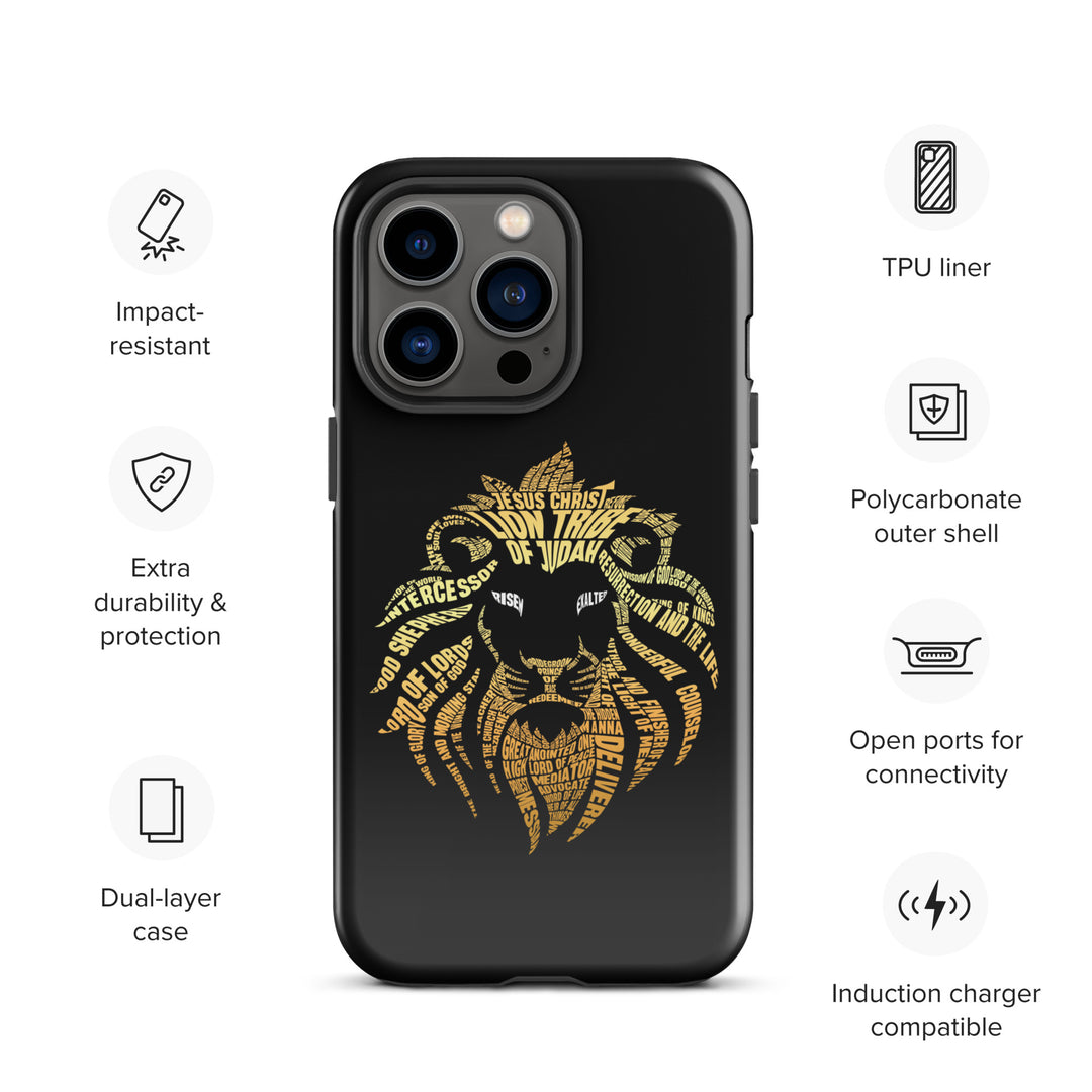 Christian Phone Case Lion Word Cloud Black for iPhone® iPhone® Phone Cases   