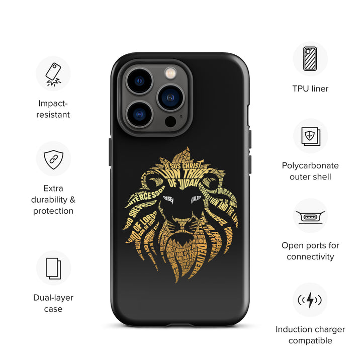 Christian Phone Case Lion Word Cloud Black for iPhone® iPhone® Phone Cases   