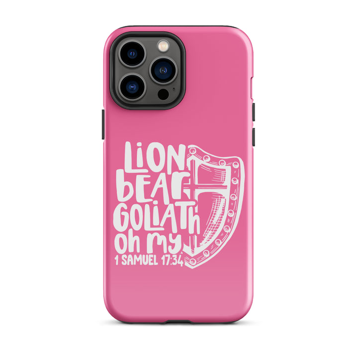 Christian Phone Case Lion Bear Goliath Oh My Pink for iPhone® iPhone® Phone Cases Glossy iPhone 13 Pro Max 