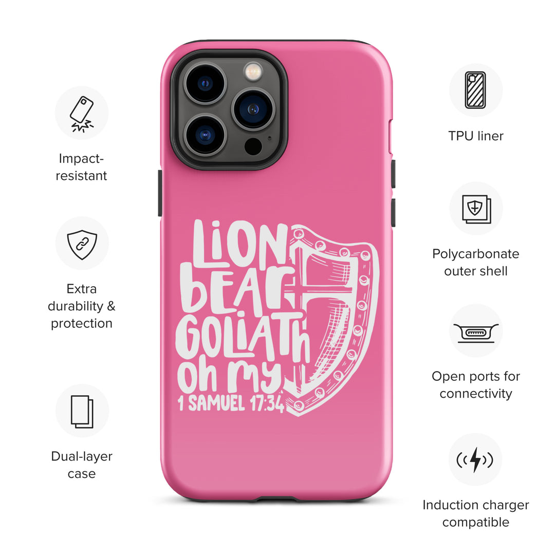 Christian Phone Case Lion Bear Goliath Oh My Pink for iPhone® iPhone® Phone Cases   