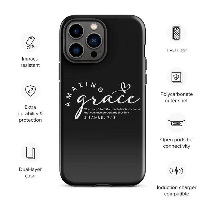 Christian Phone Case Amazing Grace Heart Black for iPhone® iPhone® Phone Cases   