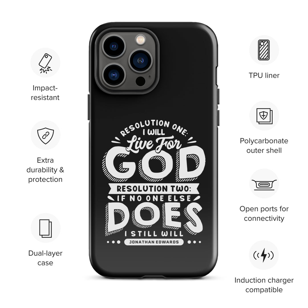 Christian Phone Case Live For God Black for iPhone® iPhone® Phone Cases   