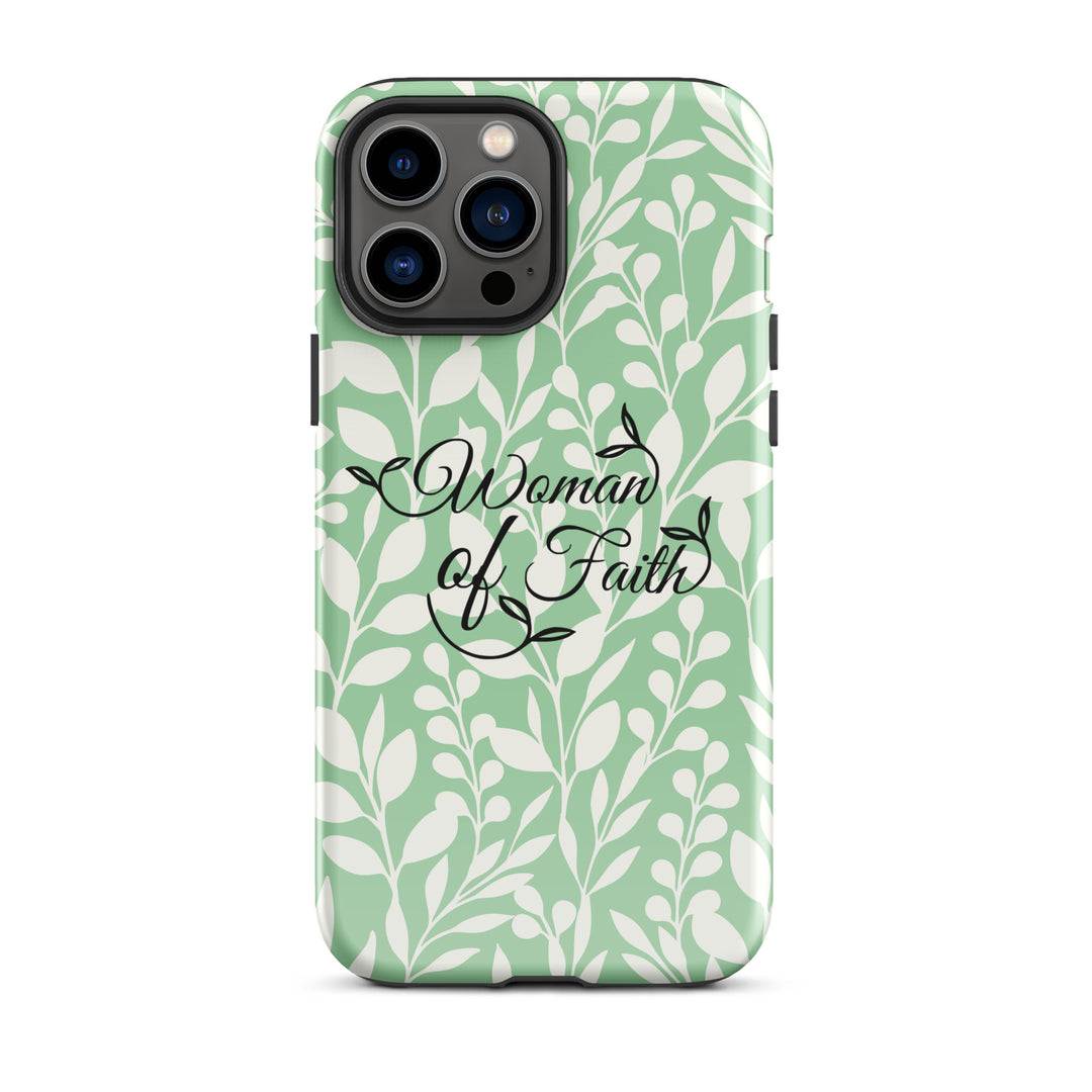 Christian Phone Case Woman of Faith Green for iPhone® iPhone® Phone Cases Glossy iPhone 13 Pro Max 