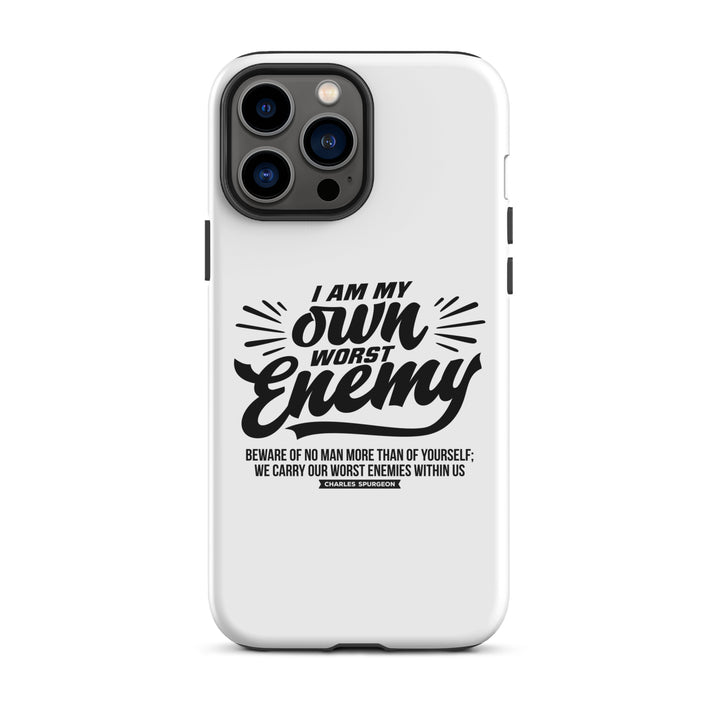 Christian Phone Case Worst Enemy White for iPhone® iPhone® Phone Cases Glossy iPhone 13 Pro Max 