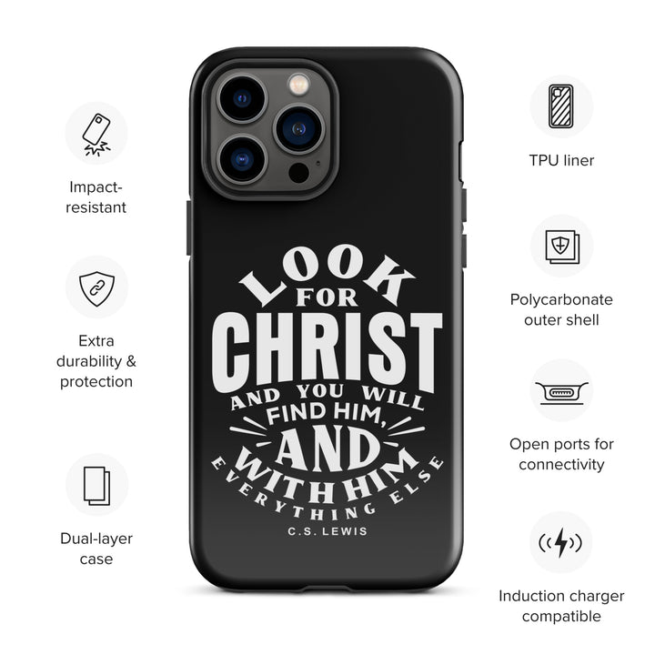 Christian Phone Case Look For Christ Black for iPhone® iPhone® Phone Cases   