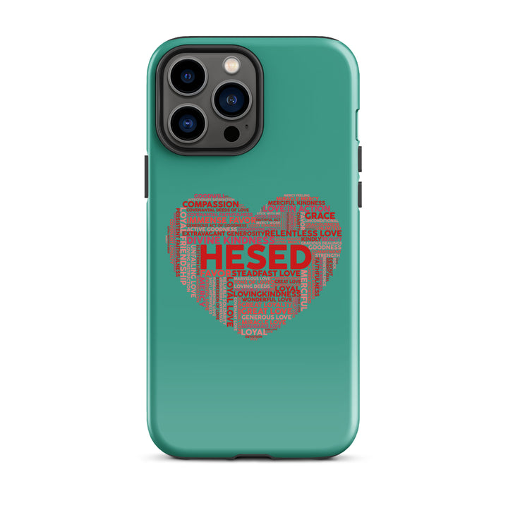 Christian Phone Case Hesed Heart Teal for iPhone® iPhone® Phone Cases Glossy iPhone 13 Pro Max 