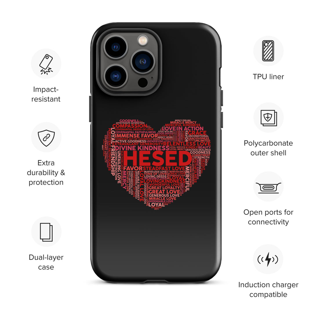 Christian Phone Case Hesed Heart Black for iPhone® iPhone® Phone Cases   