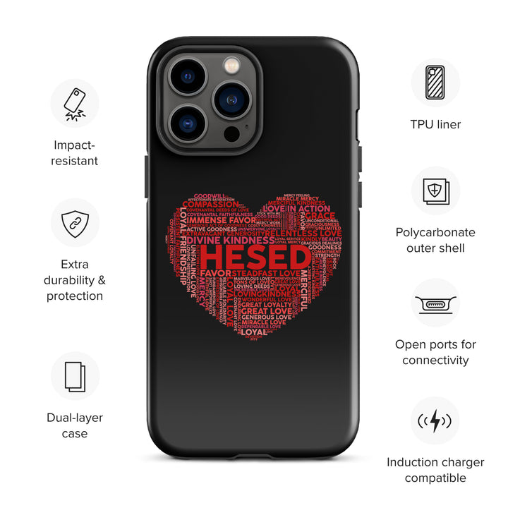 Christian Phone Case Hesed Heart Black for iPhone® iPhone® Phone Cases   