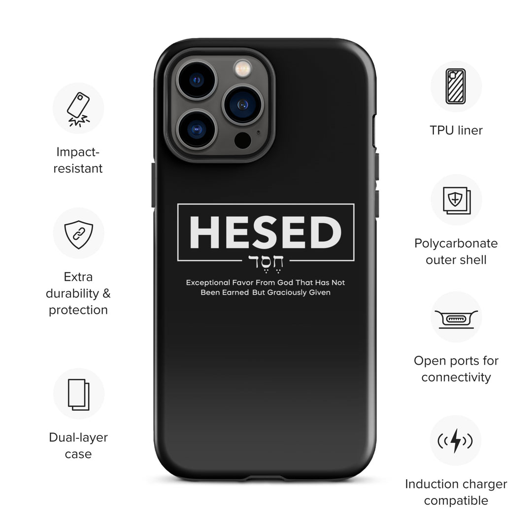 Christian Phone Case Hesed Hebrew Exceptional Favor Black for iPhone® iPhone® Phone Cases   