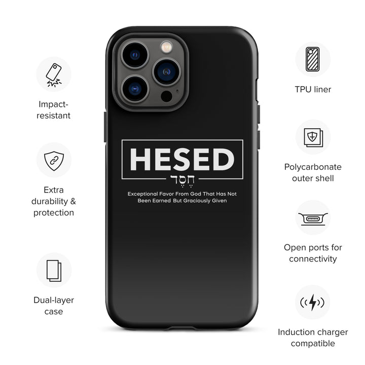 Christian Phone Case Hesed Hebrew Exceptional Favor Black for iPhone® iPhone® Phone Cases   