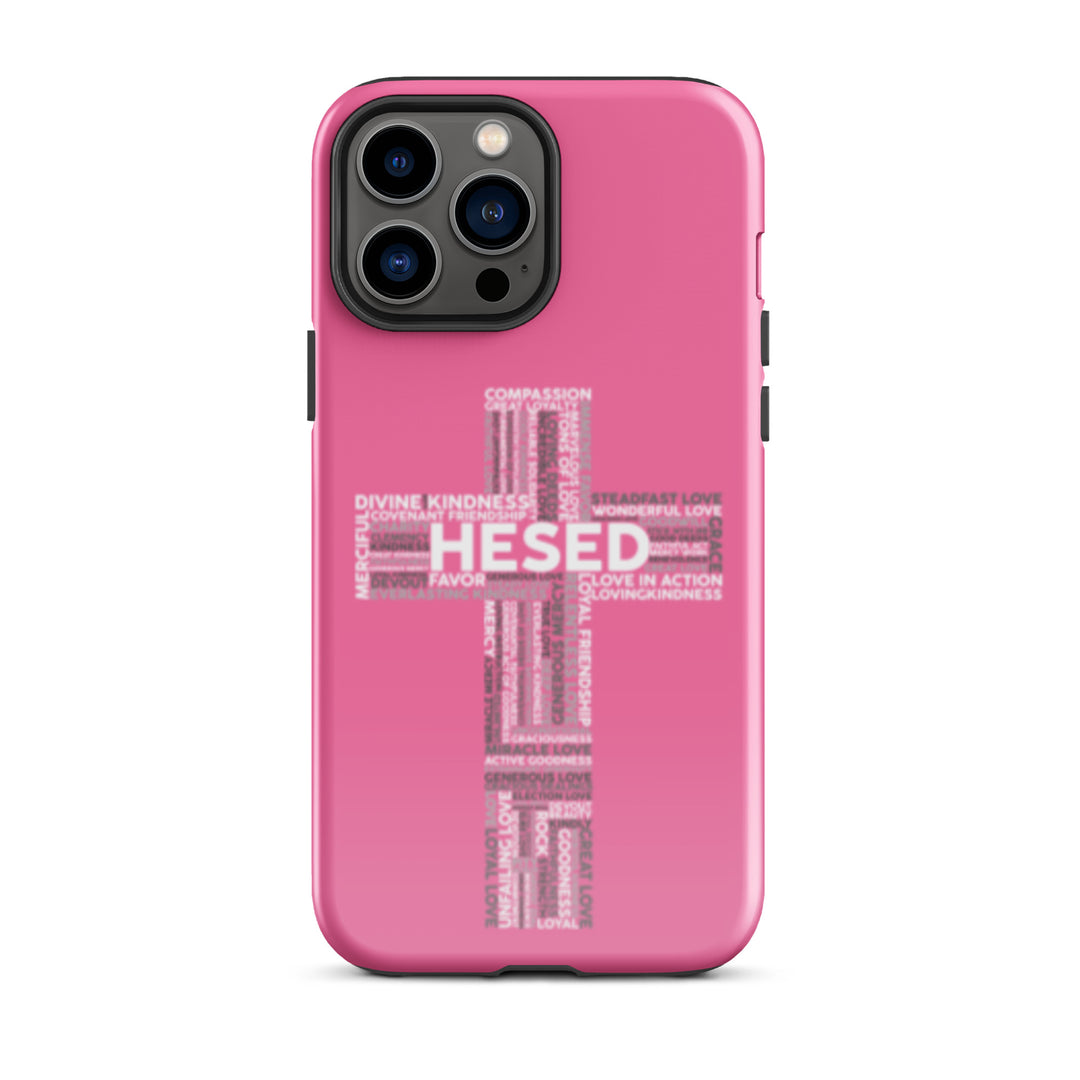 Christian Phone Case Hesed Cross Pink for iPhone® iPhone® Phone Cases Glossy iPhone 13 Pro Max 