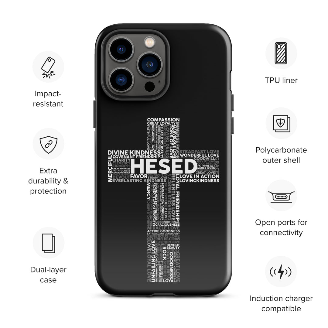 Christian Phone Case Hesed Cross Black for iPhone® iPhone® Phone Cases   