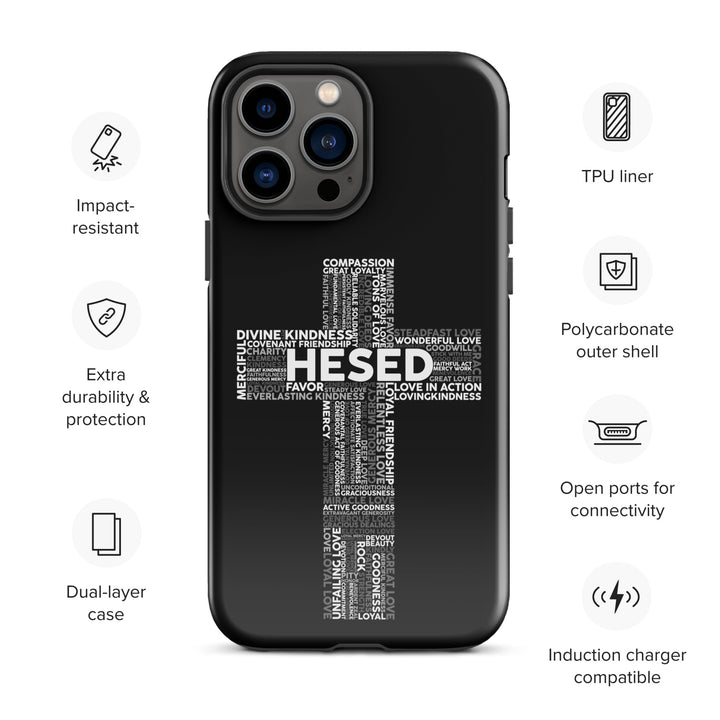 Christian Phone Case Hesed Cross Black for iPhone® iPhone® Phone Cases   