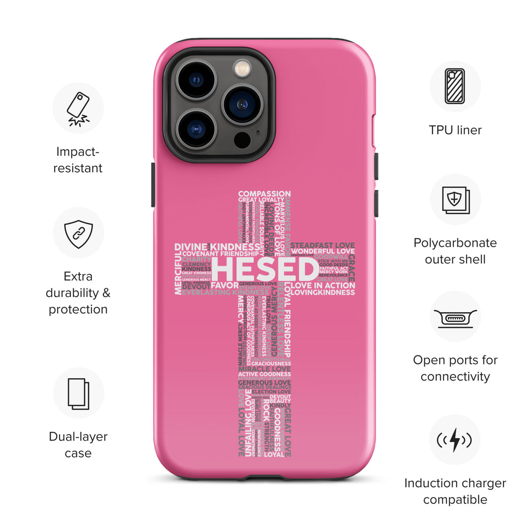 Christian Phone Case Hesed Cross Pink for iPhone® iPhone® Phone Cases   