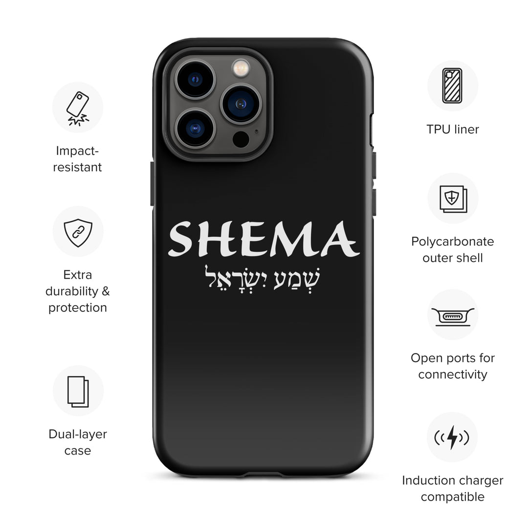 Christian Phone Case Shema Hebrew Black for iPhone® iPhone® Phone Cases   