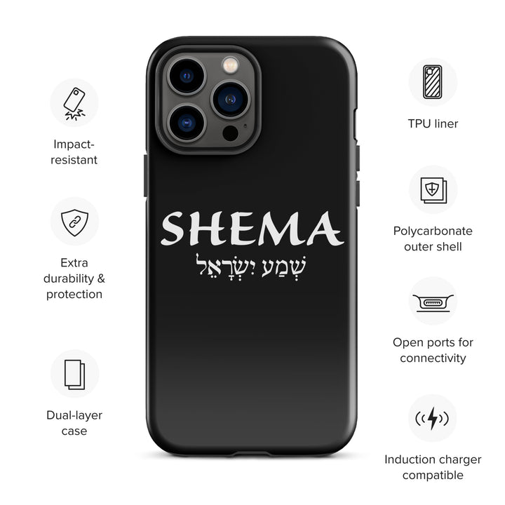 Christian Phone Case Shema Hebrew Black for iPhone® iPhone® Phone Cases   