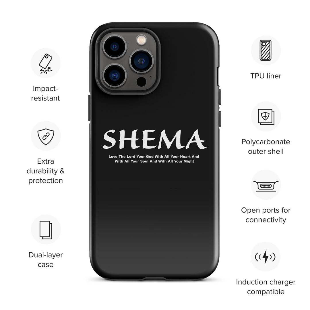 Christian Phone Case Shema Love The Lord Black  for iPhone® iPhone® Phone Cases   